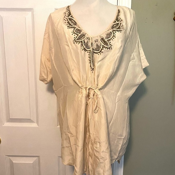 Rebecca Taylor Cream Graphic Dolman Sleeve Tunic - Picture 1 of 9